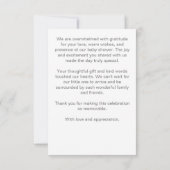 Winter baby baby shower dennenkrans bedankje kaart (Achterkant)