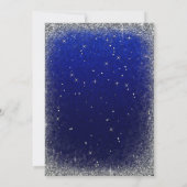 Winter Baby Boy Blue Silver Baby shower Glitter Kaart (Achterkant)