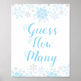 Winter Baby Boy Shower raad hoeveel spelbord Poster