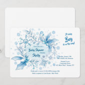 Winter Baby Boy Shower-uitnodiging Kaart (Voorkant / Achterkant)