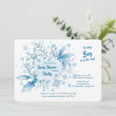 Winter Baby Boy Shower-uitnodiging Kaart (Staand voorkant)