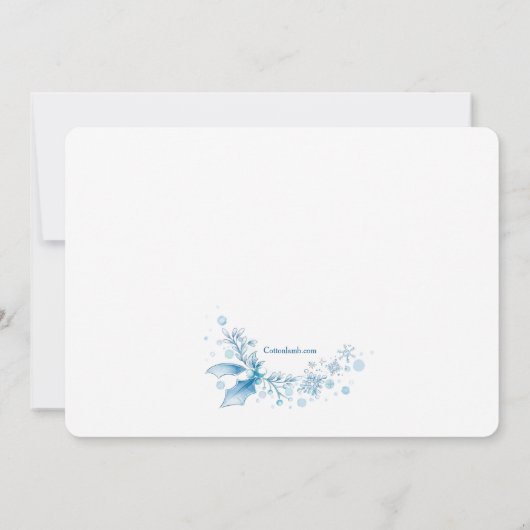 Winter Baby Boy Shower-uitnodiging Kaart (Achterkant)