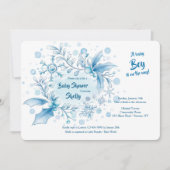 Winter Baby Boy Shower-uitnodiging Kaart (Voorkant)