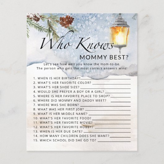 Winter baby chowder die het beste spel kent (Voorkant)