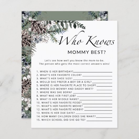 Winter baby chower die het beste spel van mama ken (Voorkant / Achterkant)