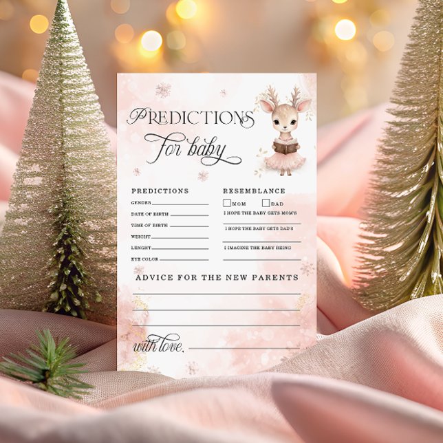 Winter Baby Deer Voorspelling voor Baby Kaart (Creator heeft geüpload)