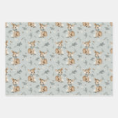 Winter Baby Deer with Earmuffs Snowflakes and Pine Inpakpapier Vel (Voorkant 2)