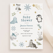 Winter Baby Dieren Baby Jongen Douche Uitnodiging