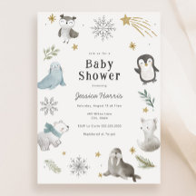 Winter Baby Dieren Baby shower Genderneutraal