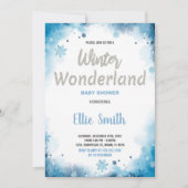 Winter Baby Douche Uitnodigingen Blue Cloud (Voorkant)