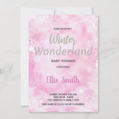 Winter Baby Douche Uitnodigingen Glitter Zilver (Voorkant)