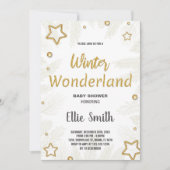 Winter Baby Douche Uitnodigingen Gouden Ster (Voorkant)