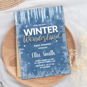 Winter Baby Douche Uitnodigingen Ijs Glitter Zilve