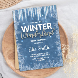 Winter Baby Douche Uitnodigingen Ijs Glitter Zilve