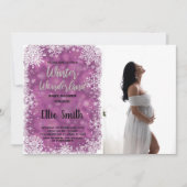 Winter Baby Douche Uitnodigingen Paarse Foto (Voorkant)