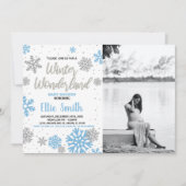Winter Baby Douche Uitnodigingen Wit Foto (Voorkant)
