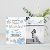 Winter Baby Douche Uitnodigingen Wit Foto (Staand voorkant)