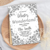 Winter Baby Douche Uitnodigingen Zilveren Glitter