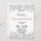 Winter Baby Douche Uitnodigingen Zilveren Glitter  (Voorkant)