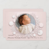Winter Baby Foto Geboorteaankondiging Roze Aankondiging (Voorkant / Achterkant)