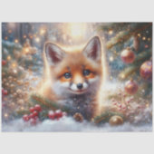Winter Baby Fox Christmas Woodland Decoupage Tissuepapier (Voorkant)