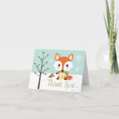WINTER BABY FOX IN DIAPERS DANK U BEDANKKAART (Voorkant)