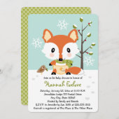 Winter Baby Fox in het Baby shower Diapers Kaart (Voorkant / Achterkant)