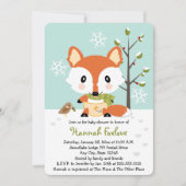 Winter Baby Fox in het Baby shower Diapers Kaart (Voorkant)