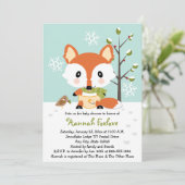 Winter Baby Fox in het Baby shower Diapers Kaart (Staand voorkant)