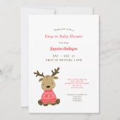 Winter Baby Herten Drop-in Baby shower Kaart (Voorkant)