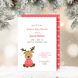 Winter Baby Herten Drop-in Baby shower Kaart