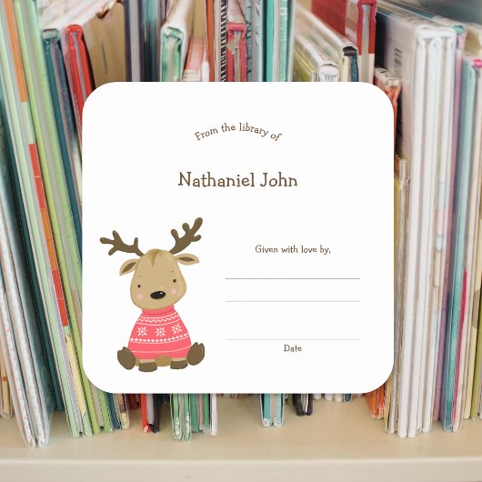 Winter Baby Hertenbibliotheek boekenplaat sticker