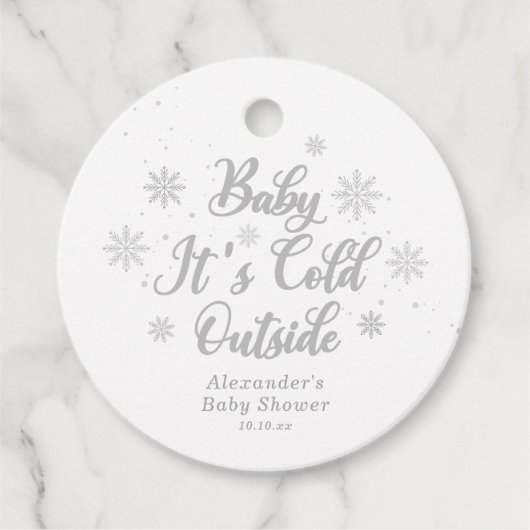 Winter Baby Het is koud buiten Baby shower Bedankjes Labels (Voorkant)