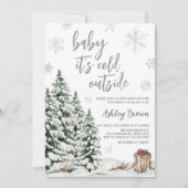 Winter Baby Het is koud buiten Baby shower Kaart (Voorkant)