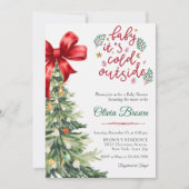 Winter Baby Het is koud buiten Baby shower Kaart (Voorkant)