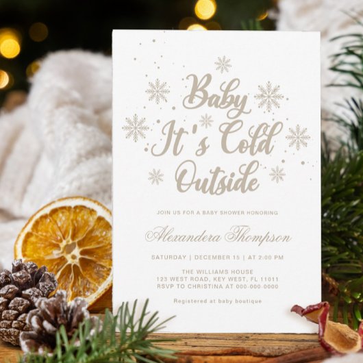 Winter Baby Het is koud buiten Baby shower Kaart