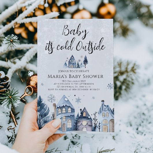 Winter Baby Het is koud buiten Baby shower Kaart