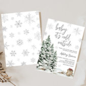 Winter Baby Het is koud buiten Baby shower Kaart