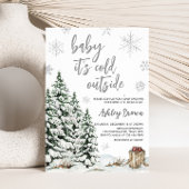 Winter Baby Het is koud buiten Baby shower Kaart