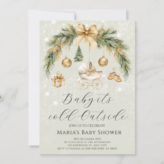Winter Baby Het is koud buiten Baby shower Kaart (Voorkant)