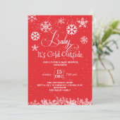 Winter Baby Het is koud buiten Baby shower Kaart (Staand voorkant)