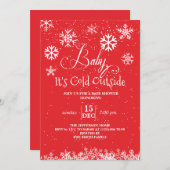 Winter Baby Het is koud buiten Baby shower Kaart (Voorkant / Achterkant)