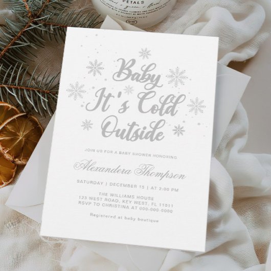 Winter Baby Het is koud Buiten Baby shower Neutraa Kaart