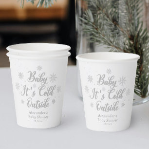Winter Baby Het is koud buiten Baby shower Papieren Bekers