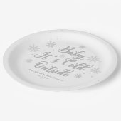 Winter Baby Het is koud buiten Baby shower Papieren Bordje (Gekanteld)