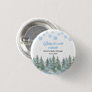 Winter Baby Het Is Koud Buiten Baby Shower Ronde Button 3,2 Cm
