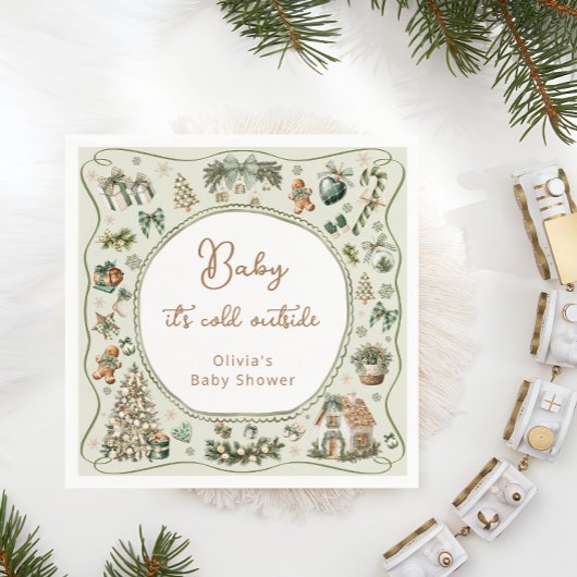 Winter Baby Het is koud buiten Baby shower Servet