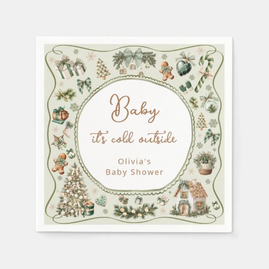 Winter Baby Het is koud buiten Baby shower Servet (Voorkant)