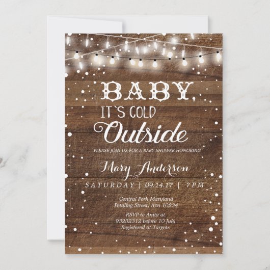 Winter Baby het is koud buiten baby shower uit te Kaart (Voorkant)