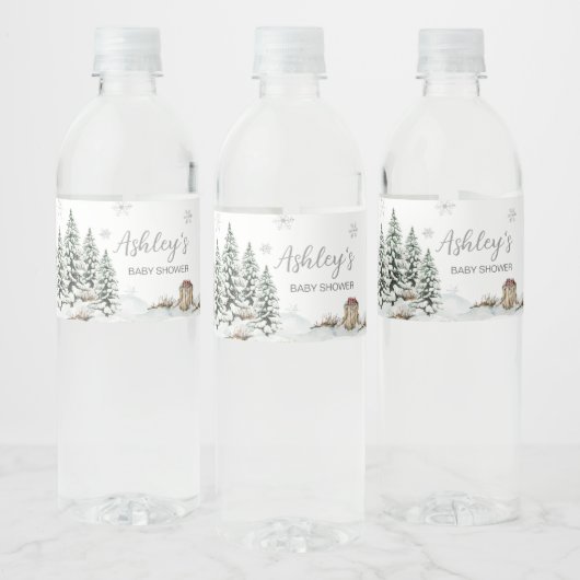Winter Baby Het is koud buiten Baby shower Waterfles Etiket (Flessen)